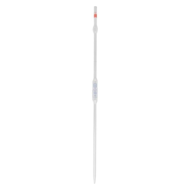 Pipette volumétrique avec 1 trait de jauge et boule de sécurité, 10 ml
