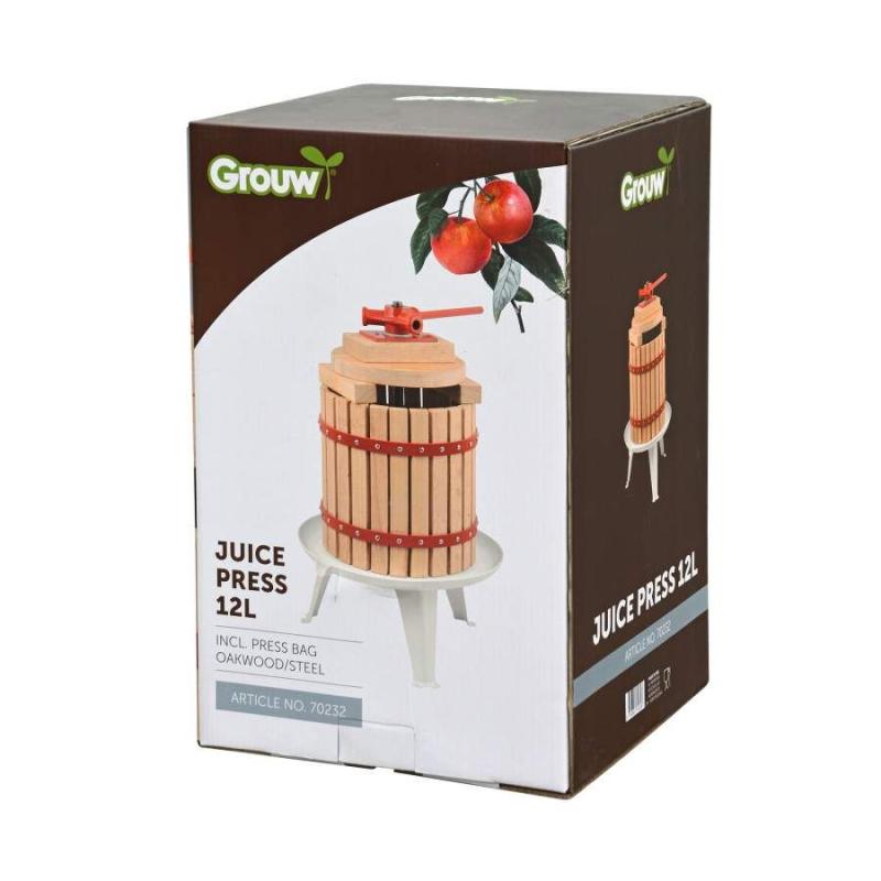 Exprimidor de frutas Grouw de madera de la cesta de 12 l