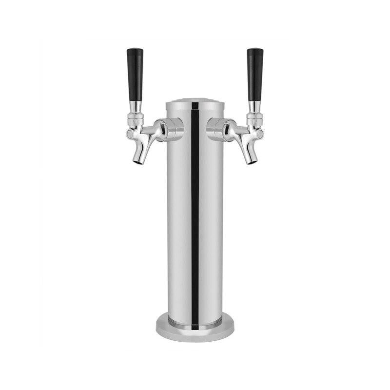 2-tap column - Polished stainless steel finish - Air cooled