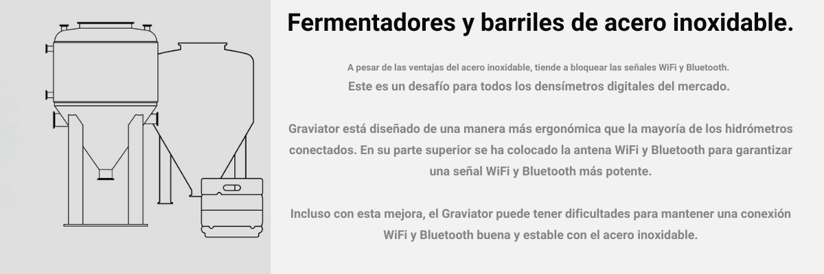 graviator y fermentador de acero inoxidable